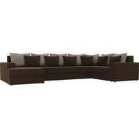 П-образный диван Mebelico Мэдисон-П 106855 (правый, коричневый/бежевый)