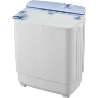 Активаторная стиральная машина Optima МСП-78СТ (белое стекло/синие цветы)