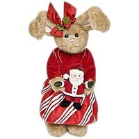 Классическая игрушка Bearington Зайка в красном платье с Дедом морозом (36 см) [986042]