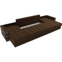 П-образный диван Лига диванов Венеция 100046 (микровельвет, коричневый)
