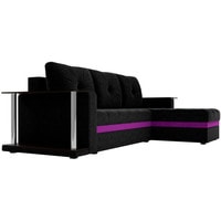 Угловой диван Craftmebel Атланта М угловой 2 стола (боннель, правый, черный вельвет)