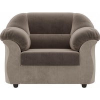 Интерьерное кресло Лига диванов Карнелла 105825 (велюр, коричневый/бежевый)