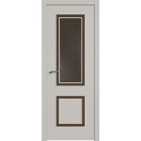 Межкомнатная дверь ProfilDoors 63SMK (галька матовый, кожа jolly patagonia, золотая патина)