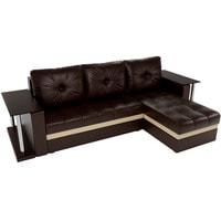 Угловой диван Craftmebel Атланта М угловой 2 стола (нпб, правый, коричневая экокожа)