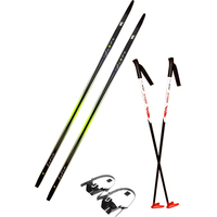 Беговые лыжи STC с полужестким креплением и палками (170 см)