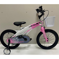 Детский велосипед Lanq Cosmic 16 (белый/розовый/корзина)