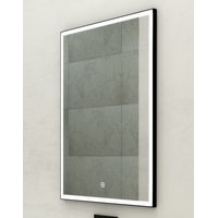  Континент Зеркало Frame Black Led 60x80 (подогрев, часы)