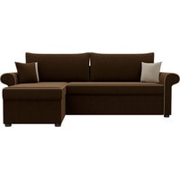 Угловой диван Лига диванов Милфорд 29062 (левый, микровельвет, коричневый)