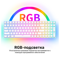 Клавиатура Royal Kludge RK100 RGB (белый, RK Red)