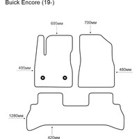 Комплект ковриков для авто Alicosta Buick Encore 2019- (салон, ЭВА 6-уг, черный)