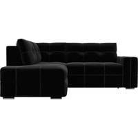 Угловой диван Лига диванов Леос 29357 (левый, микровельвет, черный)