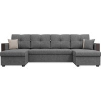 П-образный диван Лига диванов Валенсия 31449 (рогожка, серый)