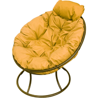 Кресло M-Group Папасан мини 12060211 (коричневый/желтая подушка) в Мозыре