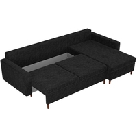 Угловой диван Mebelico Белфаст 59068 (вельвет, черный)