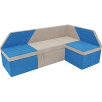 Угловой диван Mebelico Дуглас 106901 (правый, бежевый/голубой)