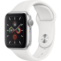 Умные часы Apple Watch Series 5 40 мм (серебристый алюминий/белый спортивный)