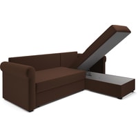 Угловой диван Мебель-АРС Рейн угловой (микровелюр, коричневый/люкс)