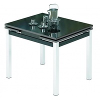 Кухонный стол Мебель Импэкс Leset Париж 1Р (металл хром-стекло черное)