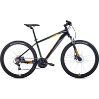 Велосипед Forward Apache 27.5 3.0 disc р.21 2021 (черный/желтый)