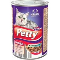 Консервированный корм для кошек Bono Petty кусочки c телятиной и ягненком 405 г