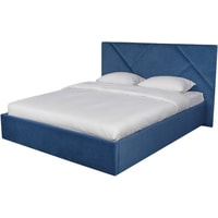 Кровать Craftmebel Birma 200x160 (с ПМ, вельвет, синий)