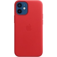 Чехол для телефона Apple MagSafe Leather Case для iPhone 12 mini (алый)