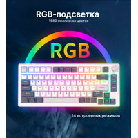 Клавиатура Royal Kludge RK-H81 RGB (белый, RK Cyan)