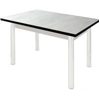 Кухонный стол Solt СТД-13 с обвязкой (сев. дерево светлое/кромка черная/ноги белые)