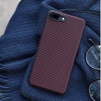 Чехол для телефона Pitaka MagEZ Case Pro для iPhone 8 Plus (twill, черный/красный)
