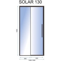 Душевая дверь Rea Solar 130 (черный/прозрачное стекло)