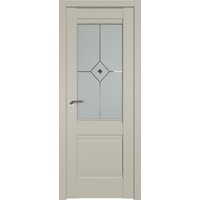 Межкомнатная дверь ProfilDoors Классика 2U L 90x200 (шеллгрей/матовое с коричневым фьюзингом)