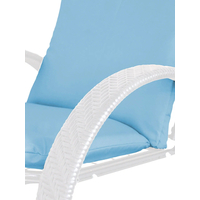 Кресло M-Group Фасоль 12370103 (белый ротанг/голубая подушка)