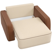 Кресло-кровать Mebelico Гермес 59345 (рогожка, бежевый/коричневый)