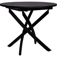 Кухонный стол Мир стульев №31 90x90x30 (мрамор марквина черный/черный муар)
