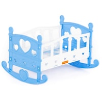 Кроватка для кукол Полесье качалка сборная №2 62062 (7 элементов, голубой/белый)