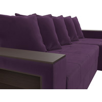Угловой диван Лига диванов Дубай лайт правый 114147 (велюр фиолетовый)