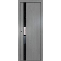 Межкомнатная дверь ProfilDoors 6ZN 80x200 (грувд серый/стекло черный лак)