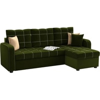 Угловой диван Craftmebel Ливерпуль угловой (бнп, вельвет, зеленый/бежевый)