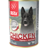 Консервированный корм для собак Blitz Classic Chicken & Veal Minced (курица с телятиной) 400 г