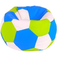 Кресло-мешок Мама рада! Мяч экокожа (голубой/зеленый/белый, L, smart balls)