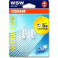 Лампа накаливания Osram W5W Original Line 2шт [2825-02B]