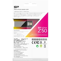 USB Flash Silicon-Power xDrive Z50 64GB (черный/серебристый)
