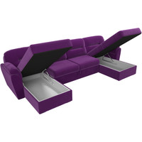 П-образный диван Лига диванов Бостон 109506 (микровельвет, фиолетовый)