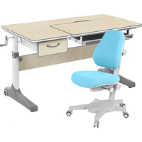 Ученический стол Anatomica Uniqa Lite Armata (клен/серый/голубой)