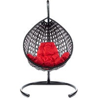 Подвесное кресло M-Group Капля Люкс 11030406 (черный ротанг/красная подушка)