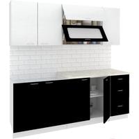 Готовая кухня Кортекс-мебель Корнелия Мара 2.0м (белый/черный/марсель)