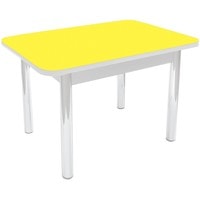 Кухонный стол Solt Роззи 2 №140 с обвязкой (кромка белая/царга белая/ноги белые)