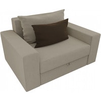Кресло-кровать Mebelico Мэдисон 14 106095 (микровельвет, бежевый/бежевый/коричневый)