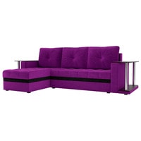 Угловой диван Craftmebel Атланта М угловой 2 стола (нпб, левый, фиолетовый вельвет)
