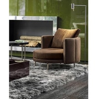 Интерьерное кресло Minotti Torii (коричневый/хром)